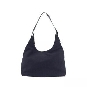 Salvatore Ferragamo Shoulder Bag Hobo Canvas x Leather Authentic USED